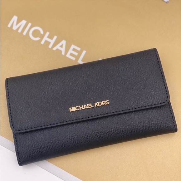 Michael Kors Trifold Wallet Black Color - Picture 1 of 7